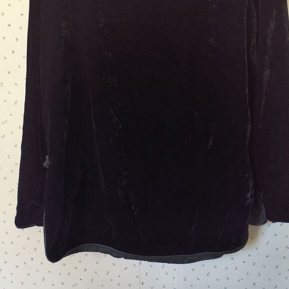 Vintage Shira Leah Velvet Silk Blazer Black Asian Size Medium Burnout Witchy - Picture 7 of 12